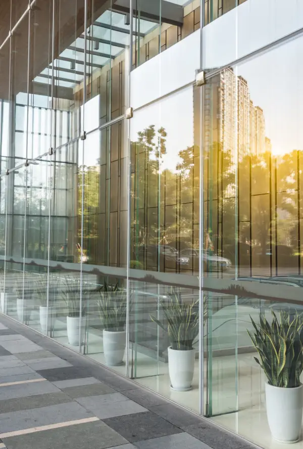 glass partition in office