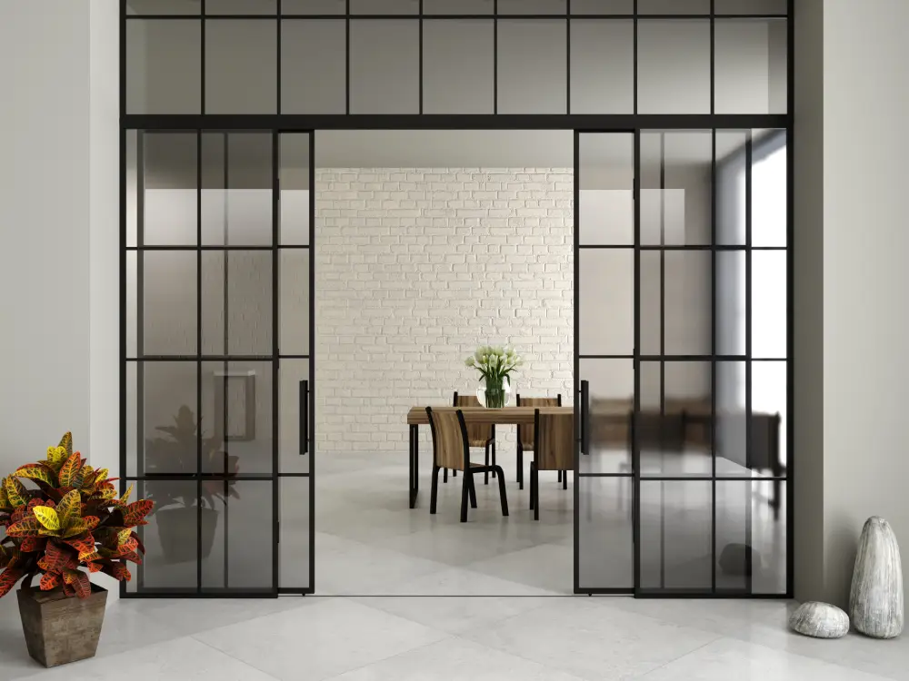 glass partition in office