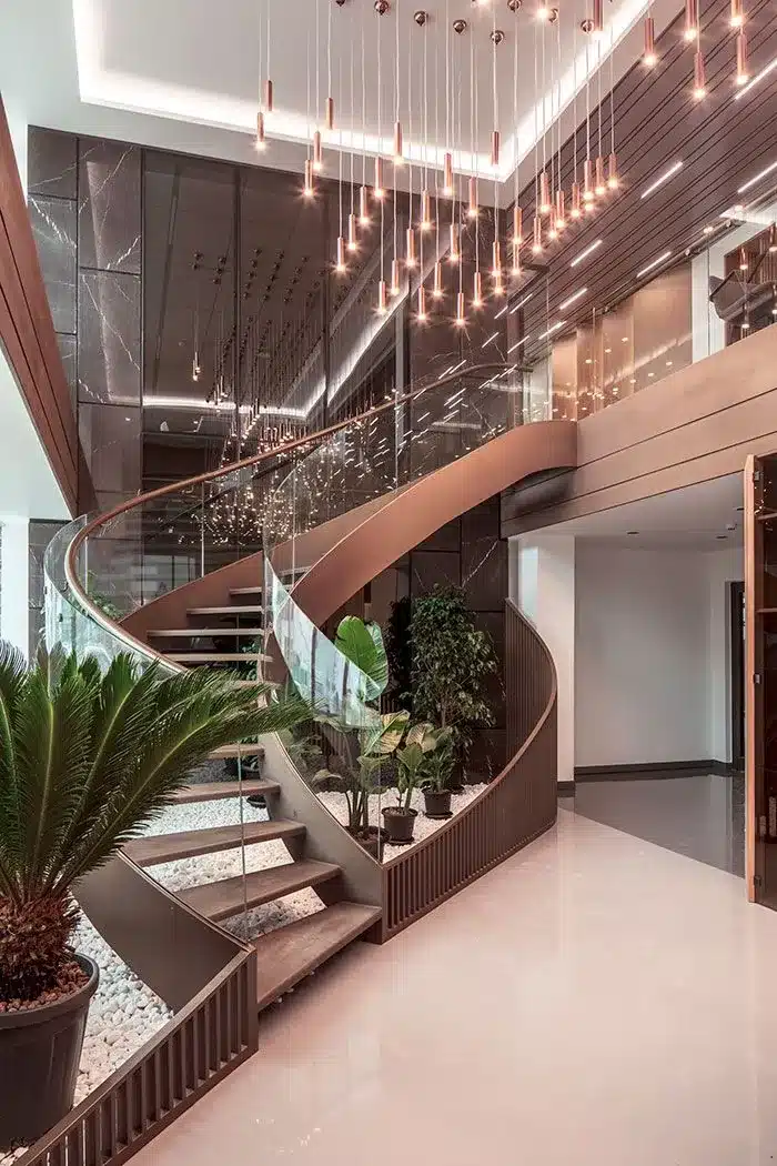 cuerved glass railing
